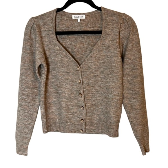 Heartloom  The Pedretti Cardi- Heathered GREY Button Down Soft Cardigan- Small - Picture 4 of 13